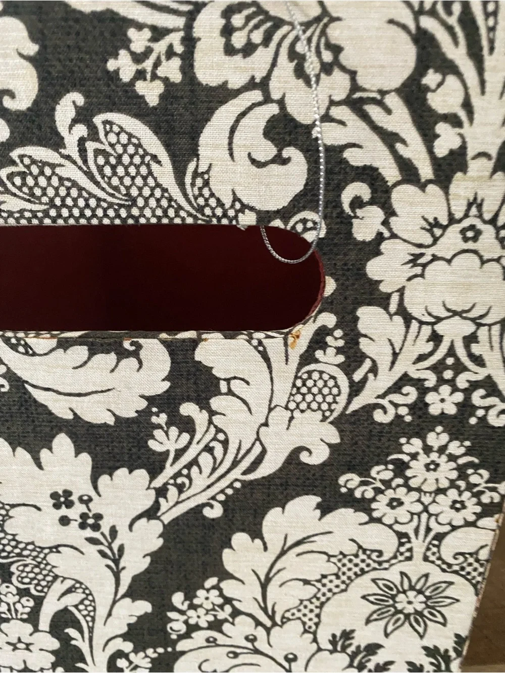 2 Decorative Dark Olive and Cream Fabric Storage Bin